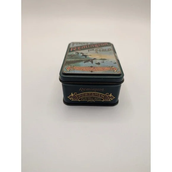 Remington Playing Cards Green First in the Field Vintage Collector Tin - Picture 3 of 7